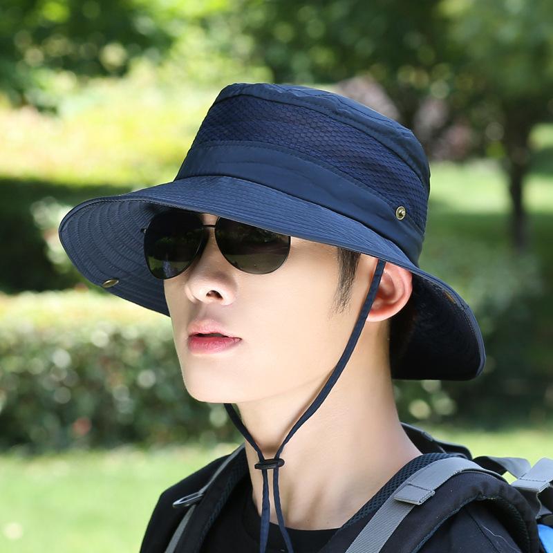 Hat men's summer tide cycling sun hat mountaineering big edge sun hat travel bucket hat beach sun hat