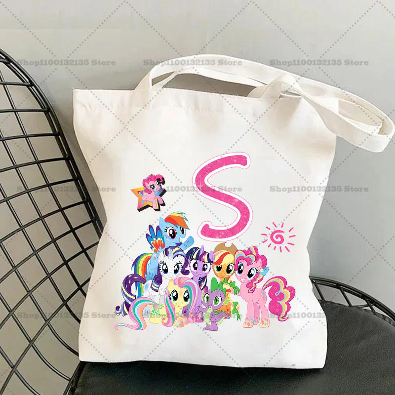 My Little Pony Shoulder Bag Cartoon Letter Handbag Large Capacity Crossbody Fashion Portable Canvas Storage Gift girl 26 Kid Friendly Entertaining Fun