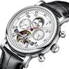 KINYUED Hochwertige Herrenuhr Mechanische Uhren J082 Luxusleder Schneller Versand Uhr mit individuellem Logo