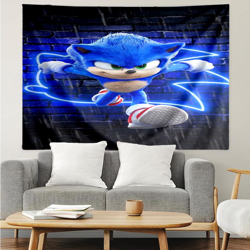 1PC Hedgehog Adventure Speed And Colors K-pop Music Group Tapestry Accessories for Bedroom,Livingroom, Dormitory Room Wall Decor Fan Birthday Gifts