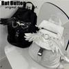 Gothic Lolita Y2K Dark Fashion School Bag Teenager PU Leather Wing Pendant Pasting Millenium High-capacity Handbag Bag Tote