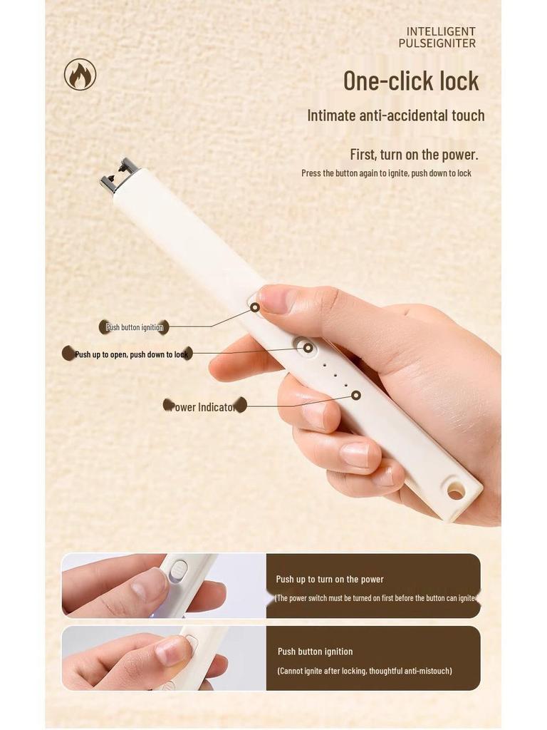 Rechargeable Long Handle Electronic Gas Lighter & Aroma Diffuser