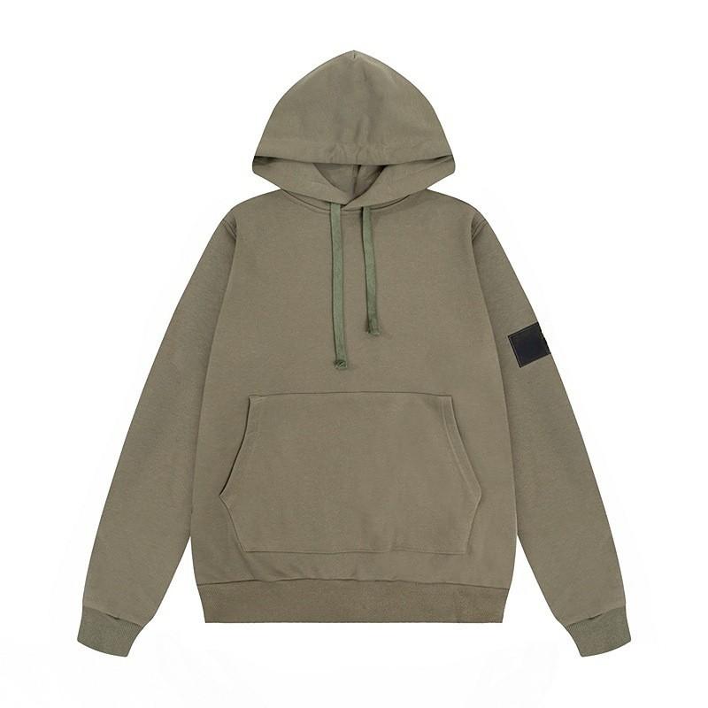 Basic Plain Hooded Sweatshirt Men Women 360g Cotton Loose Fit Casual Streetwear