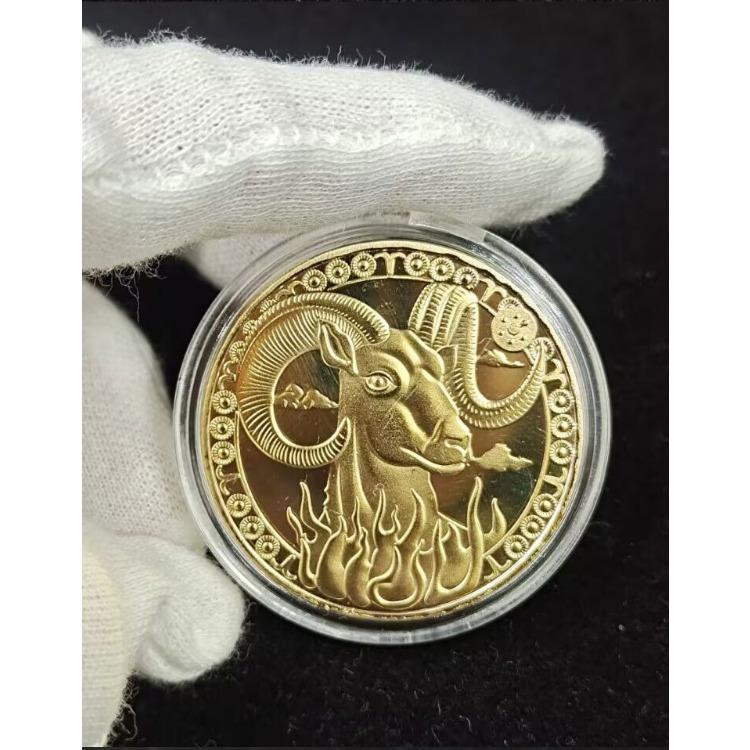 Dwanaście pamiątkowych medali konstelacji Złote monety Wróżka Zębówka 12 rękodzieła zodiaku Monety europejskie i amerykańskie Monety konstelacji Szczęśliwego Strażnika
