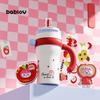 Bablov 800/1250ml Vacuum Flasks Ceramic Lined Thermos Cup with Straw & Handle Large Capacity Camping Beverage Cup Tea Ice Cup