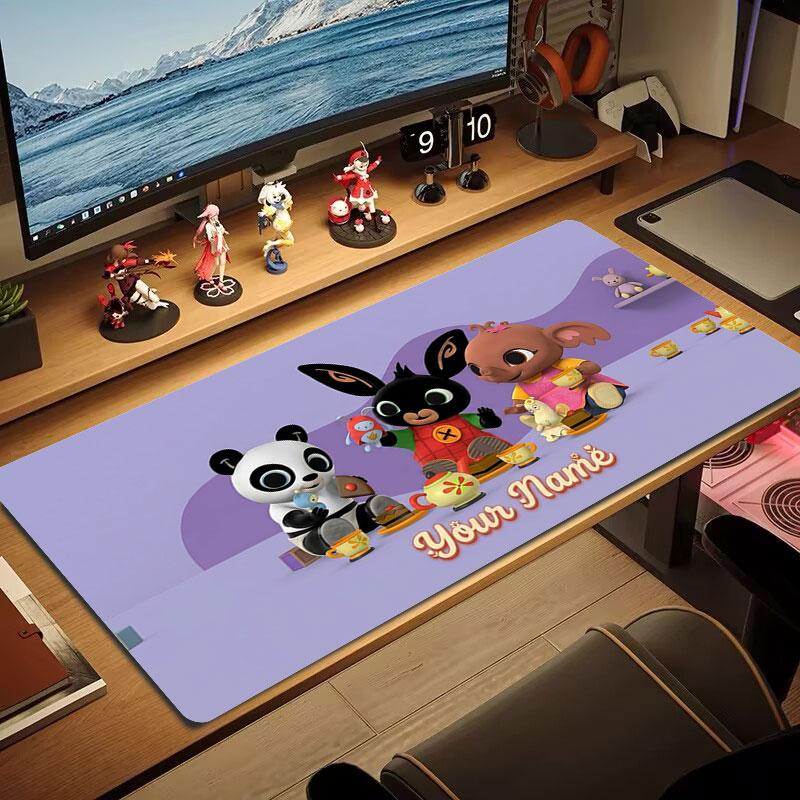 Bing Custom Name Large Size Mouse Pad Large Gaming Table Cushion Non-slip Laptop Tablet Big Mousepad XXL Mat Mini PC Playmat With Lock Edge