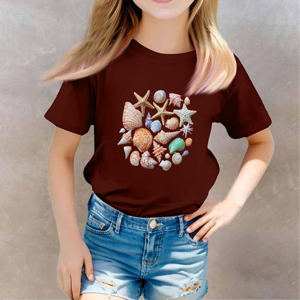 Toddler Girl Boy T-Shirts Kids Top Boys And Girls Printed Short Sleeved T-shirt