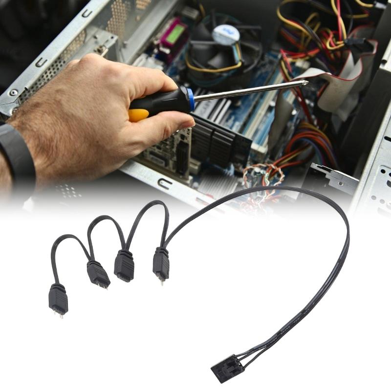 4Pin auf 5V 3Pin ARGB Splitterkabel für ARGB Hub und Lüfterbeleuchtungssteuerung Für HDLL120 Splitter Verlängerungskabel