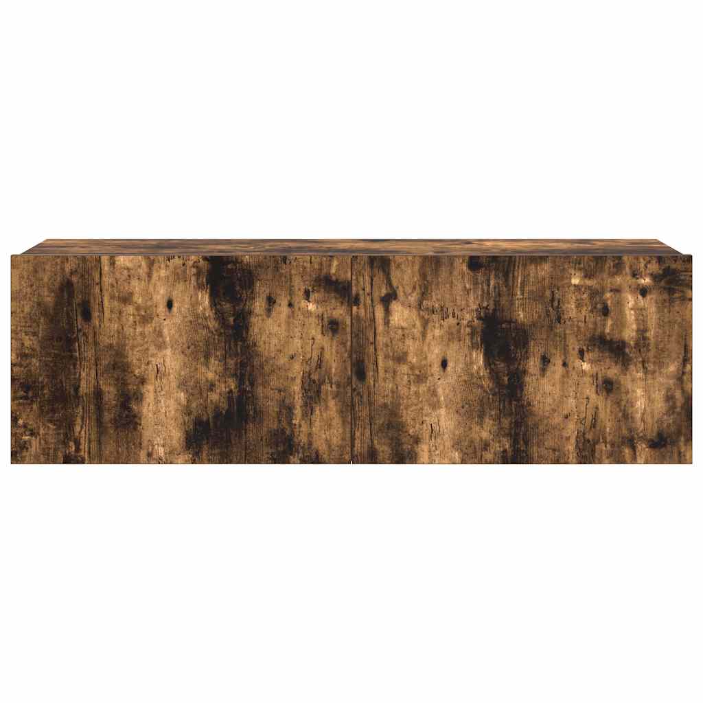 4 piece TV cabinet set smoked oak effect particleboard