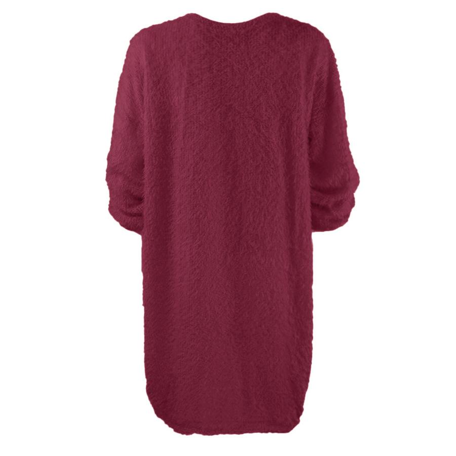 Fall Winter Women's Long Sleeve Loose Knit Fleece Maxi Dress