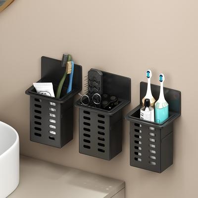 Toothpaste Holder and Toothbrush Holder Wall-mounted Storage Box for Bathroom Toiletries, Mobile Phone, Air Conditioner Remote Control Storage Box