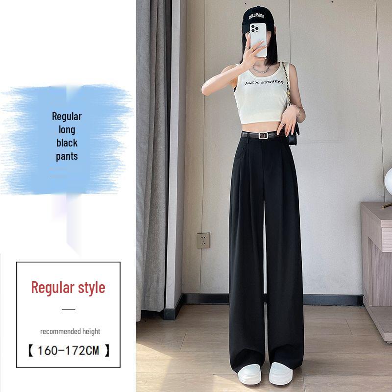 Khaki High-Waisted Slim-Fit Wide-Leg Dress Pants for Women - Spring/Summer Collection