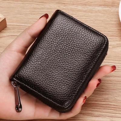 Mini PU Leather Wallet Large Capacity Business Case Purse Holder Accordion-style Interior Credit Card Organizer For Women Men