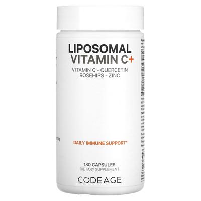 Vitamin, Liposomal Vitamin C+, Vitamin C, Quercetin, Rosehip, Zinc, 180 Capsules