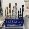 9-Piece Mixed Drill Set: Twist, Concrete, Woodworking, Straight Shank