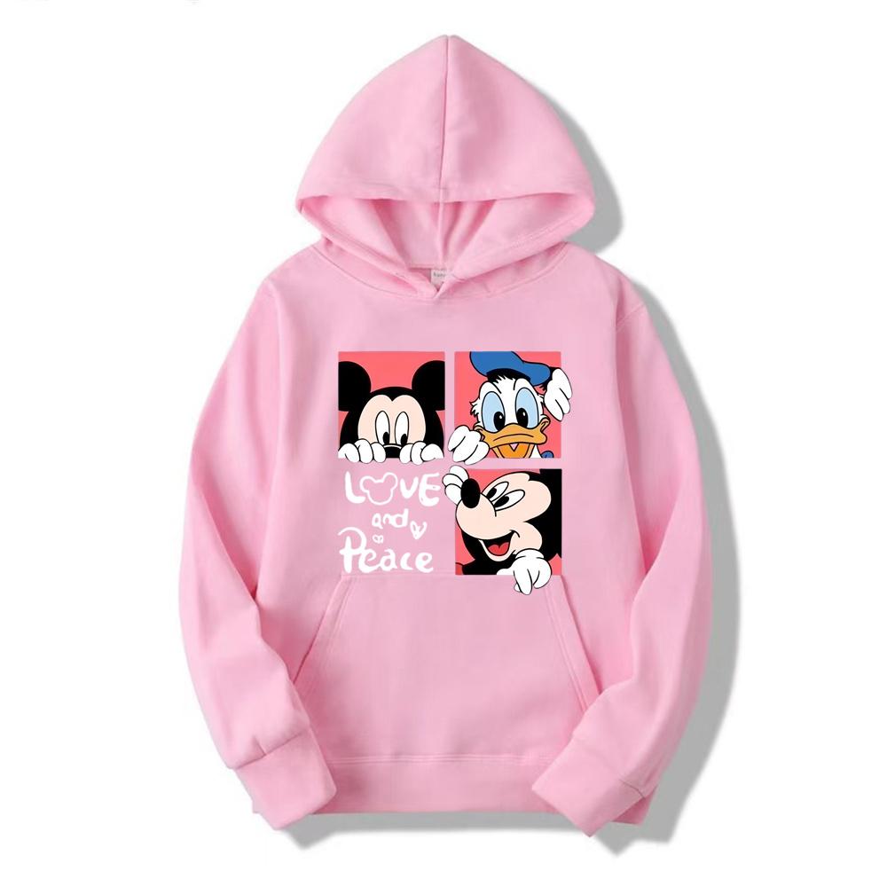 Disney Mickey Mouse Minnie Mouse Woman Hoodie Cartoon Anime Women Pullover Casual Autumn Winter Couple Oversized Sweatshirts