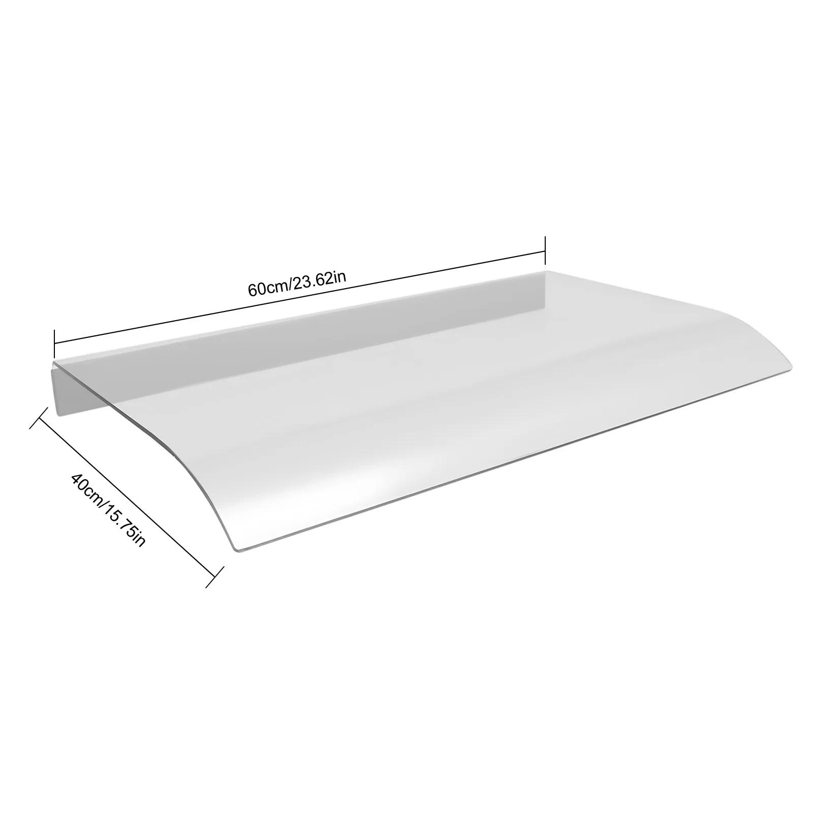 

Навес над окном, навес над дверью, навес для крыльца, прозрачный водонепроницаемый навес для сада, заднего двора, патио, защита от УФ-лучей, дождя, снега 60*40 см чистый