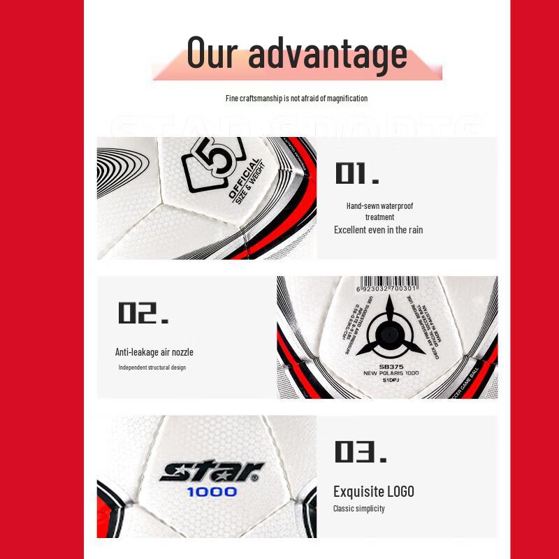 Star 1000 Series Hand-Stitched Size 5 Soccer Ball