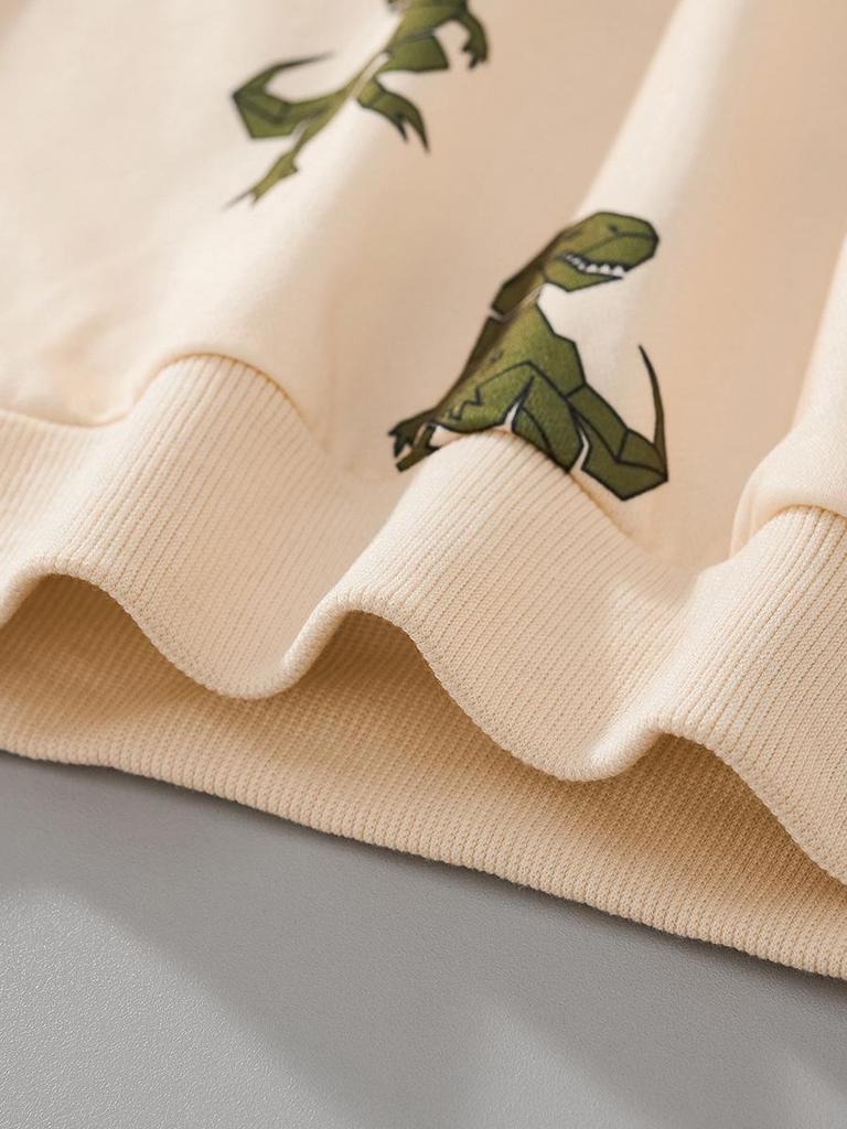 European and American Cartoon Dinosaur Hoodie for Kids - Pullover Round Neck Knitwear