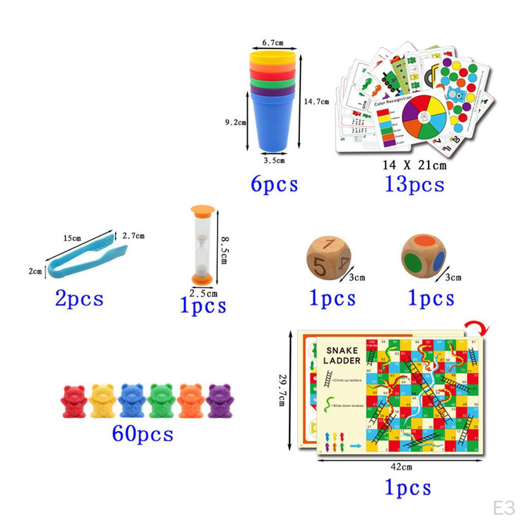 Children Addition and Subtraction Counting Sorting Bears Matching Game Playset Fun Math Learning for