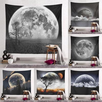 Dream Night Sky Hvězdy Vesmír Měsíc Potisk vzor Tapiserie Domů Obývací pokoj Ložnice Nástěnná dekorace Tapiserie na pozadí