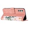 For Samsung Galaxy S24 Case PU Leather Flower Pattern Folio Phone Cover