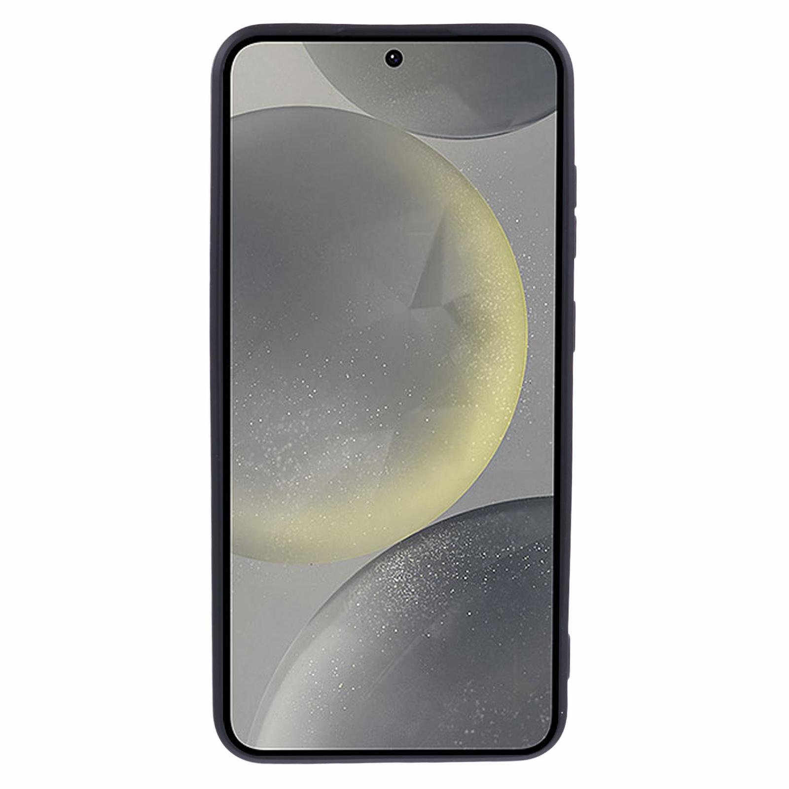 

For Samsung Galaxy S24+ Case with Lens Film Compatible with MagSafe Rubberized TPU Phone Cover Black