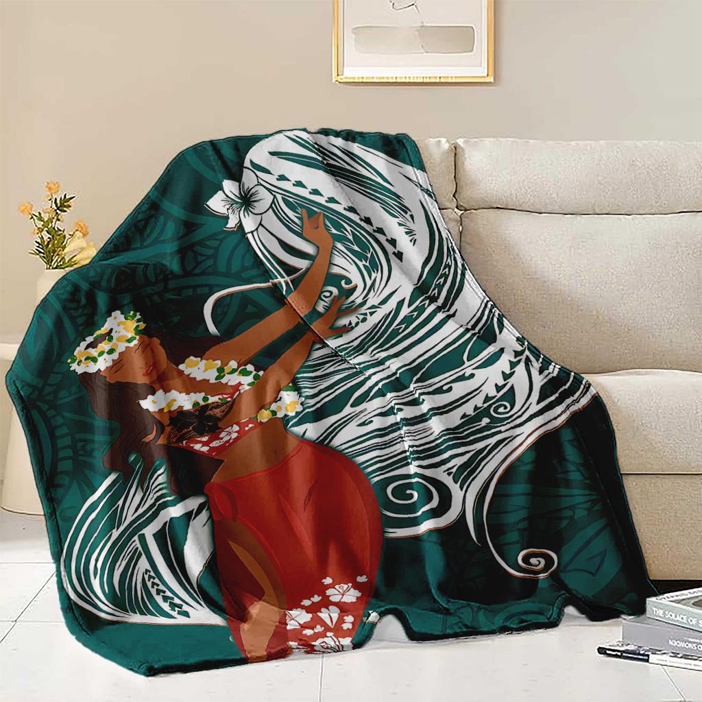 Tahiti-Inseln Mädchen Muster Decke für Sofa Bett Reise Camping Wohnzimmer Büro Klimadecke für alle Jahreszeiten Geschenke