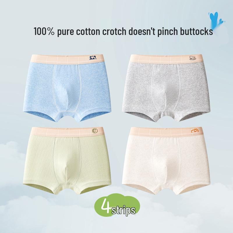 Teen Boys' Pure Cotton Class A Boxer Briefs, Big Size