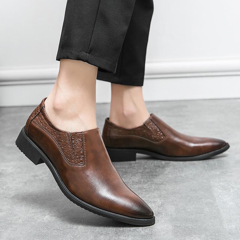 Large Men's Slip-on Leather Loafers for Formal, Business, Casual, or Wedding Wear