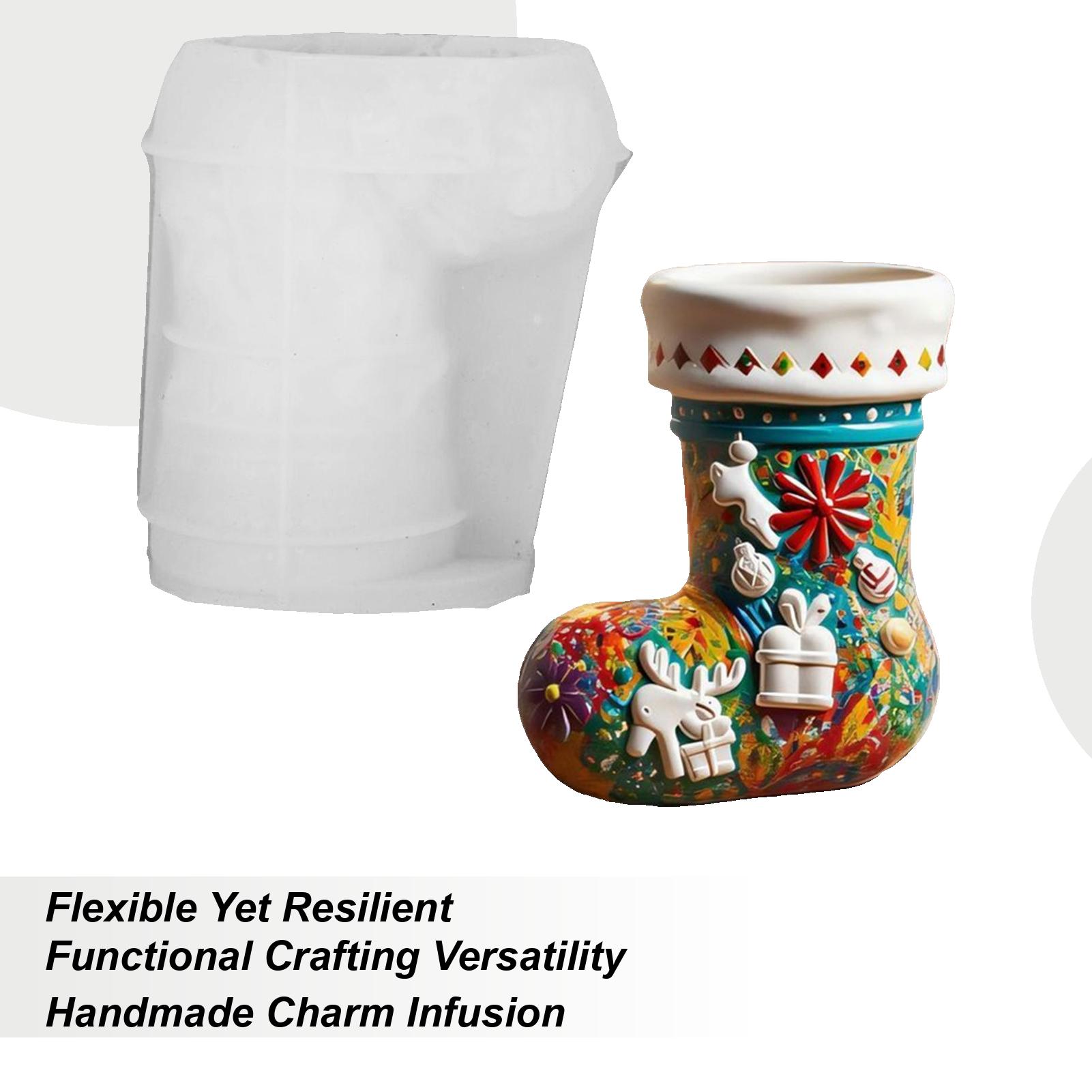 Christmas Stockings Shape Ornament Making Christmas Silicone Mold 3D Stocking Resin Mold Gypsum Cup Mold Home Decoration China Mainland