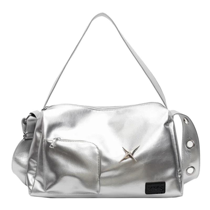 Women's PU Shoulder Bag Monochromatic Large Capacity Casual Bag Crossbody Bag Quality Trendy