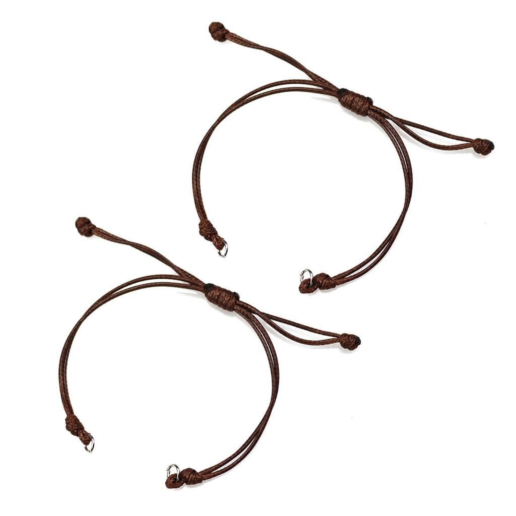 2 Pcs Handmade Woven Bracelet Semi-Finished Hand Rope for Women Girls Wax Thread Bracelets Friendship Jewelry Gift