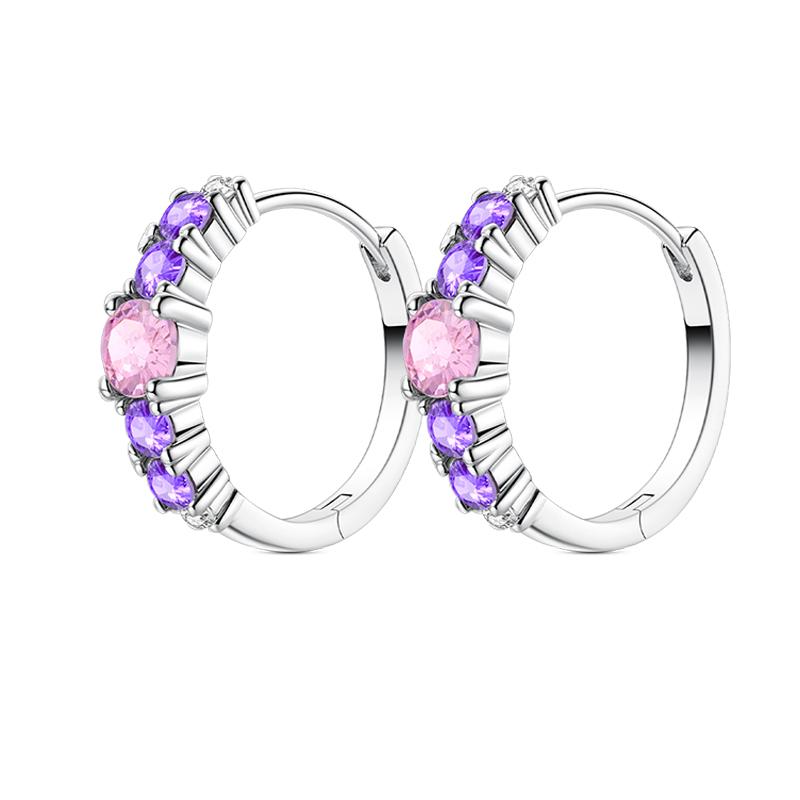 

Springtime Earrings for Women 925 Silver Color Original Charm Double Hoop Butterfly Insect Earrings Party Jewelry Birthday Gifts