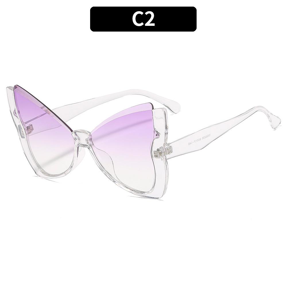 Ladies sunglasses, fashionable butterfly half-frame sunglasses