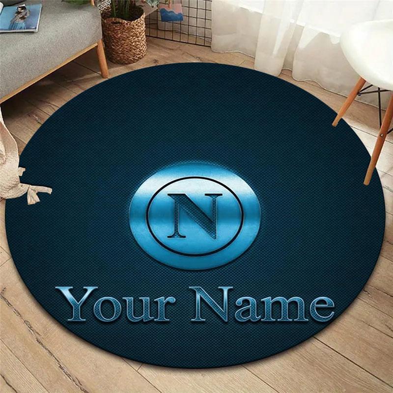 SSC Napoli Custom Name Round Area Rug,Carpet Rug for Living Room Bedroom Sofa Playroom Decor,Non-slip Floor Mat