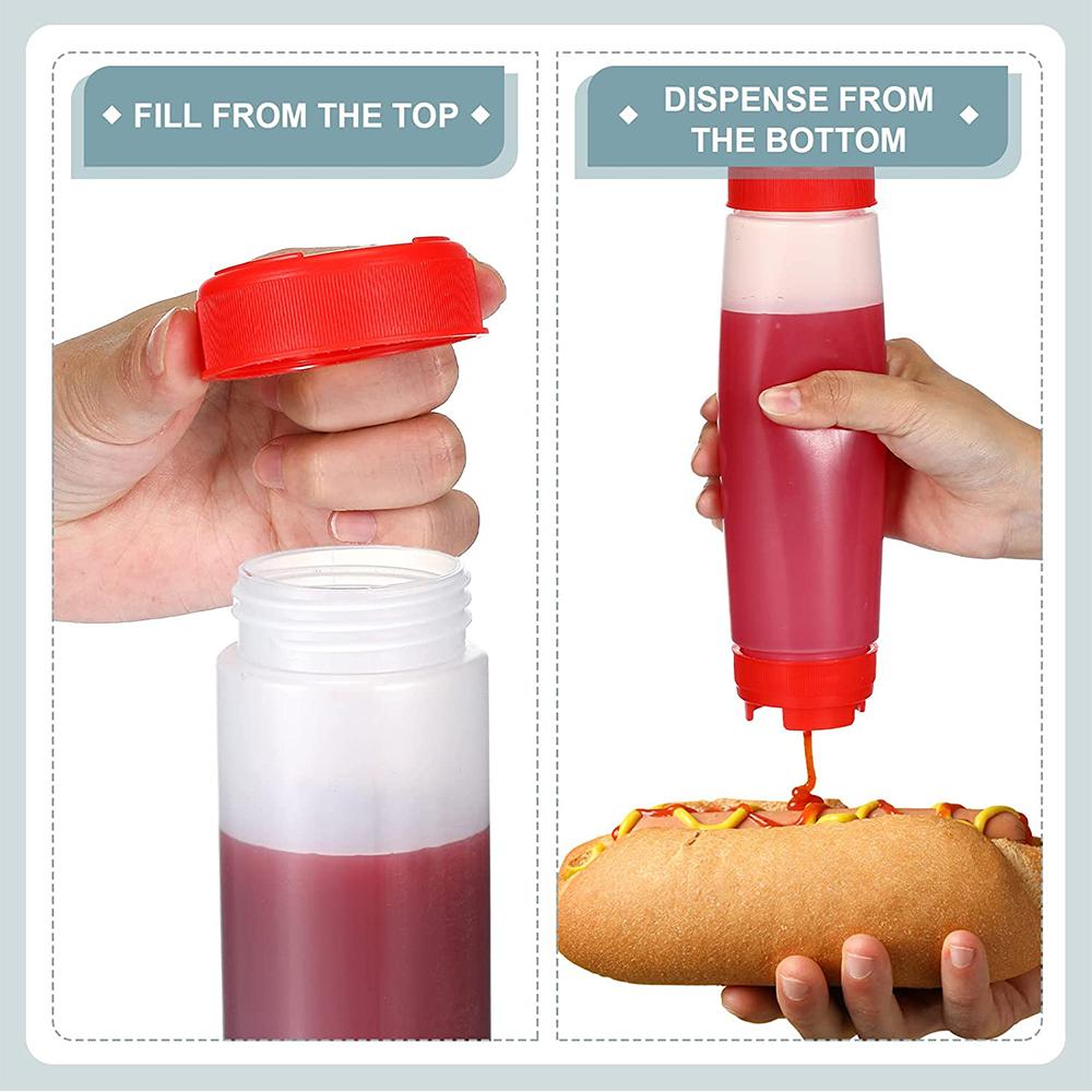 3 pcs 16 oz Sauces Squeeze Bottles for Ketchup Salad Sauce Oil Sour Cream NEW