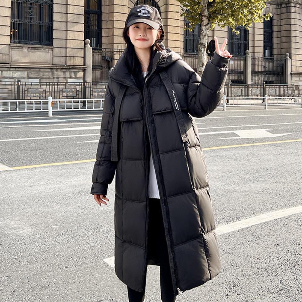 Winter thickened down padded jacket women's long over the knee Korean version loose padded jacket tide