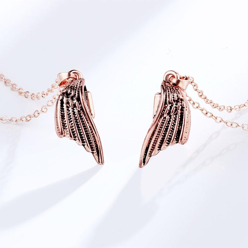 Angel Devil Couple Pendant Necklace Wings Magnet Lovers Chain Necklace His and Hers Couple Jewelry for Women Men Gift