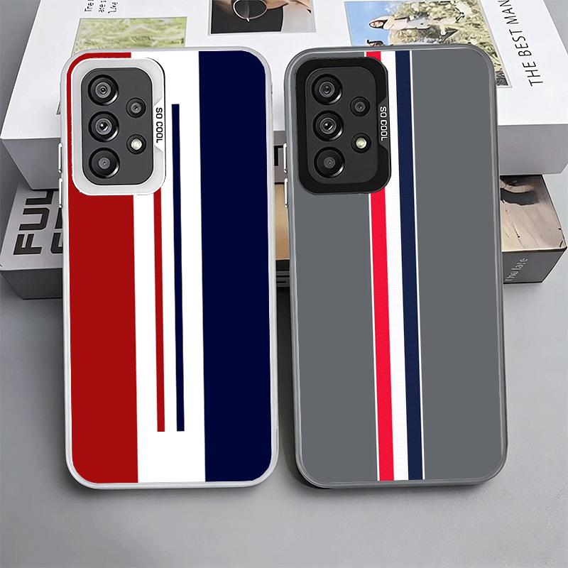 Luxury Sports Line Cool Stripe Soft Phone Case for Samsung A17 A16 A15 A14 A13 A57 A56 A55 A54 A53 A37 A36 A35 A34 A33 A26 A25 A