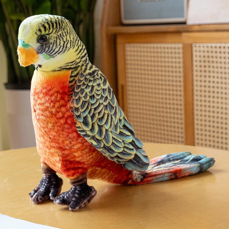 Cross-Border Little Bird Macaw Plush Toy Ornament - Children s Zoo Souvenir 23cm - 0.1kg