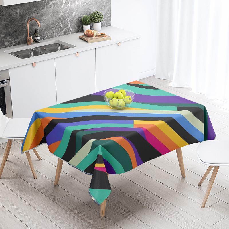 Tovaglia Geometrica Astratta Impermeabile Resistente alle Macchie Decorazione per Feste Tavolo da Pranzo Ristorante Caffè Tovaglie