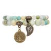 Matte Black Cubic Zirconia Ball & UFO Pendant Braided Bracelet Set