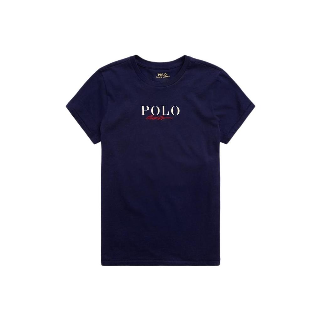 Polo Ralph Lauren Logo Letter Print Crew Neck Short Sleeve T-Shirt Women Tops WMPOKNINC020014-410