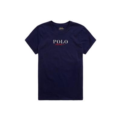 Polo Ralph Lauren Logo Buchstaben Print Rundhals Kurzarm T-Shirt Damen Oberteile WMPOKNINC020014-410