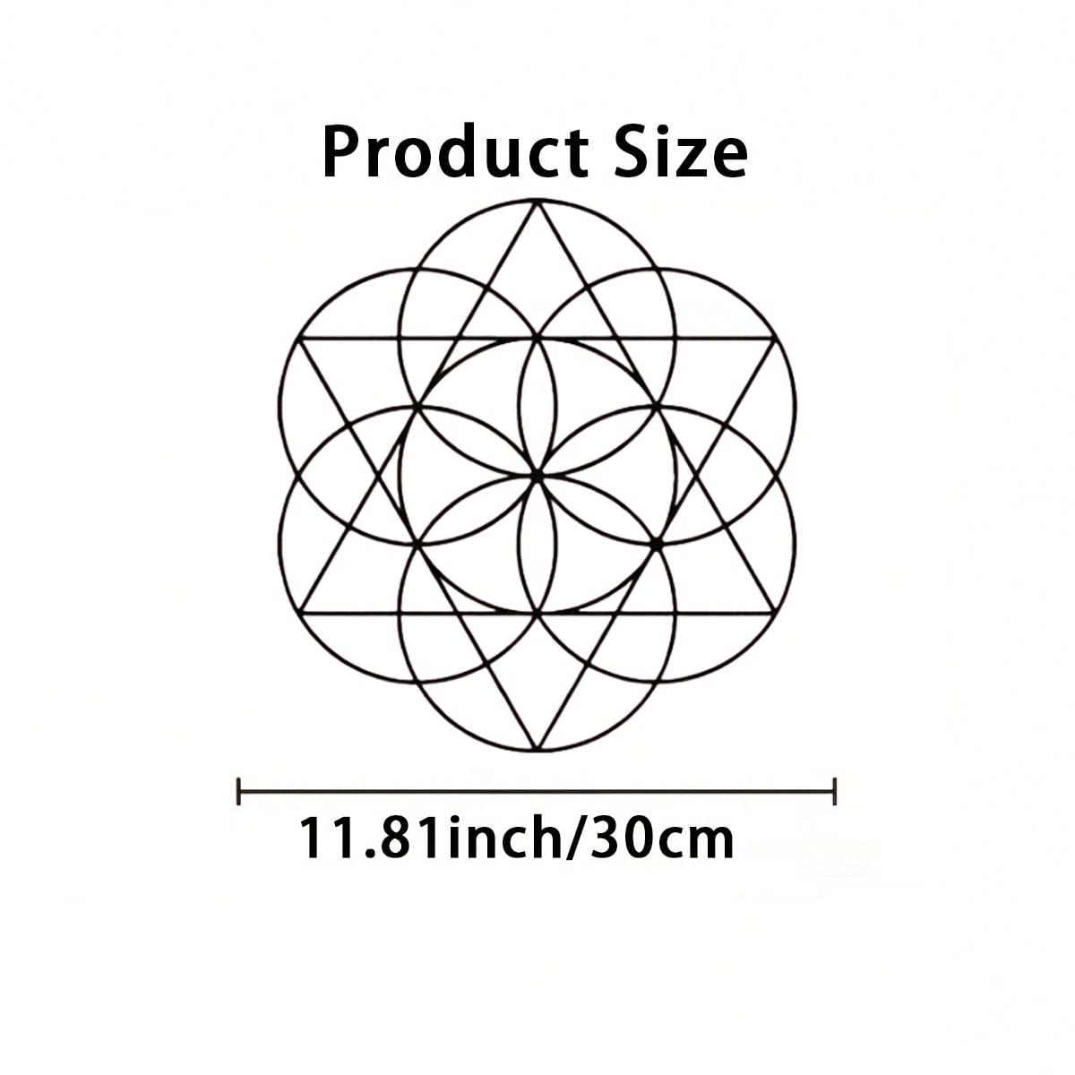 

Metal Wall Art Flower of Life Sacred Geometry Decor in Gold Silver Black Modern Home Gift різнокольоровий