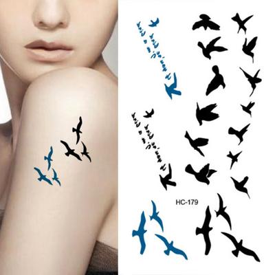 Female Birds Fly Temporary Waterproof Tattoo Sticker Body Art Decal