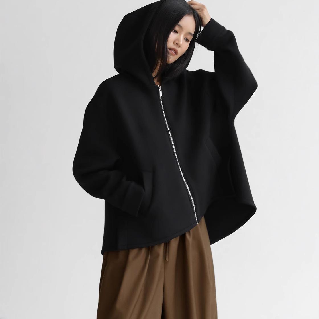 

Повседневный толстый кардиган на молнии с капюшоном 2024 One Size темно-серого