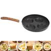 Four Hole Frying Pot Non Stick Cooking Pan Breakfast Maker with Wood Handle Kitchen Utensils