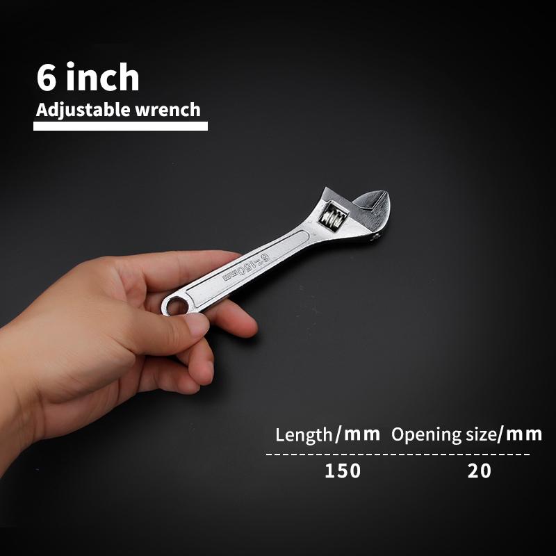 Free Shipping Large Opening Adjustable Spanner Monkey Wrench Adjustable Angle Slide Wrench 6-8-10-12-15 Inch Household Tools
